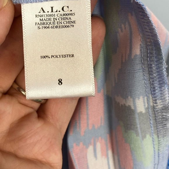 A.L.C. Renzo  Floral Pleated Midi Dress in Blue Size 8 Feminine Cocktail Party - Picture 8 of 10